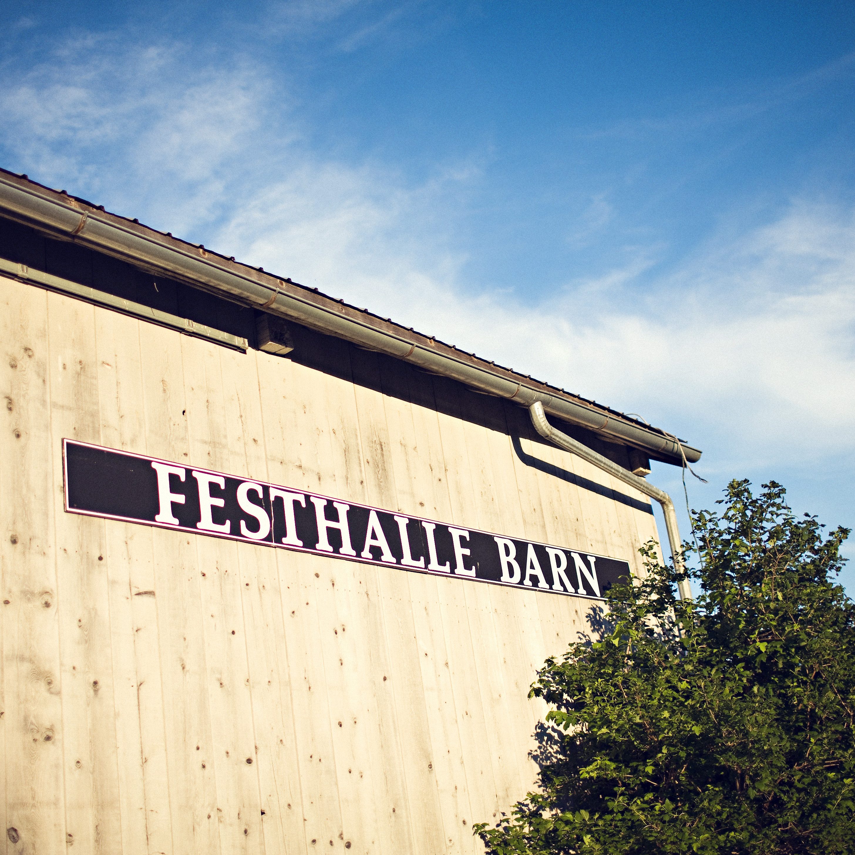 Outside of Amana Festhalle Barn (Wedding venue in Amana, Iowa)